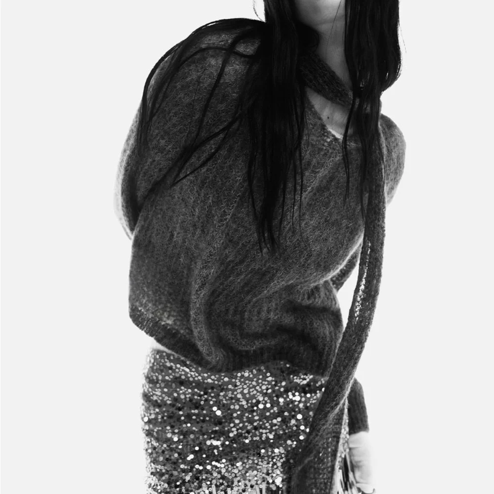 Zara limited edition sequin with fringe detail mini skirt - Picture 2 of 9